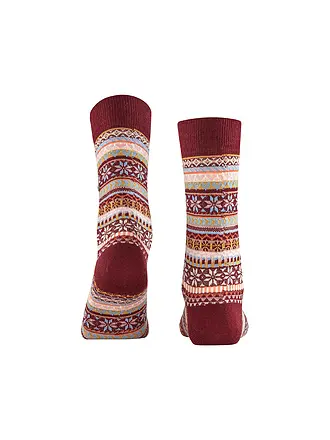 BURLINGTON | Chaussettes femme FAIR ISLE DELIGHT 36-41 camel | dunkelrot